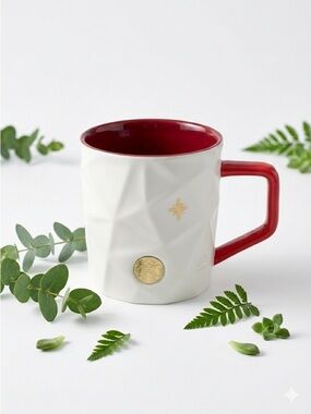 Collectible Starbucks China 2023 Christmas Collection Snowflake Ceramic Mug 14oz